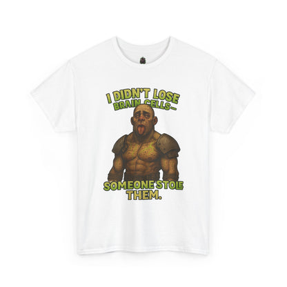 Funny Fantasy Mugling T-Shirt — “I Didn’t Lose Bracers, Someone Stole Them” Graphic Tee