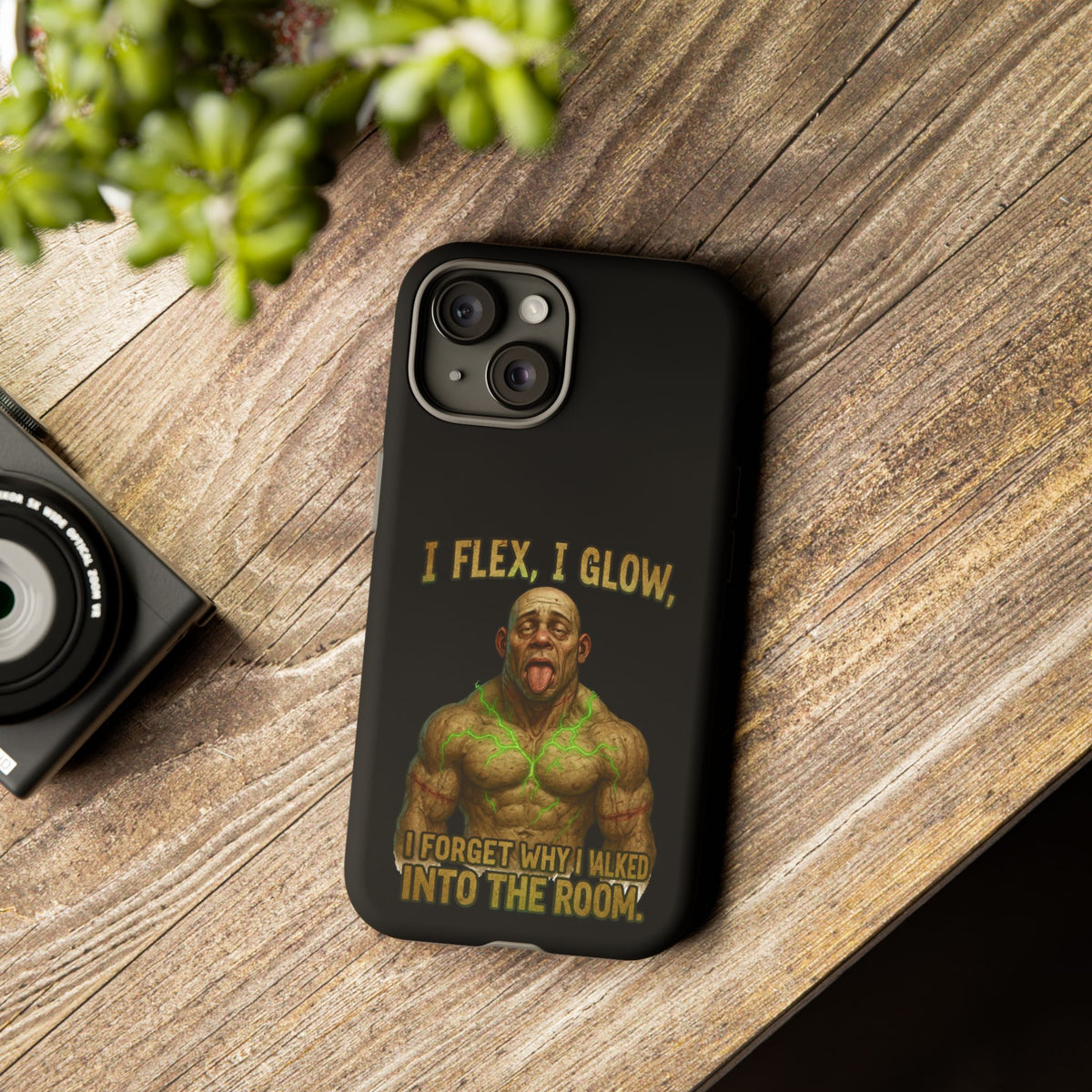 Phone Case — I Flex, I Glow Funny Muscular Guy Phone Cover