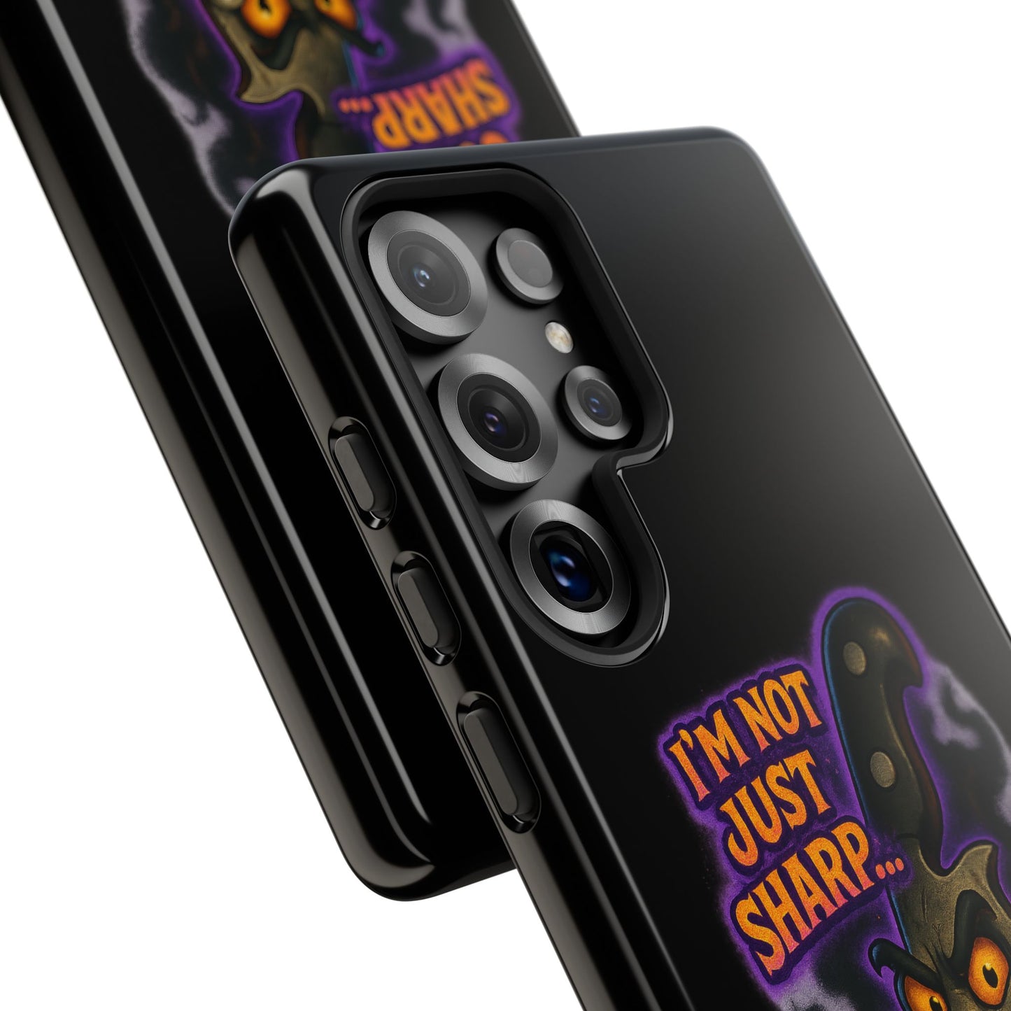 Knife Graphic Phone Case — "I'm Not Just Sharp... I'm Psycho-Sharp" Horror Phone Cover