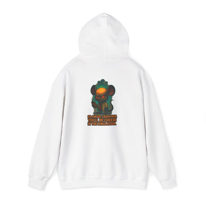 Creepy Mouse Hoodie — "Would Be Cheese in the Dark" Graphic Pullover
