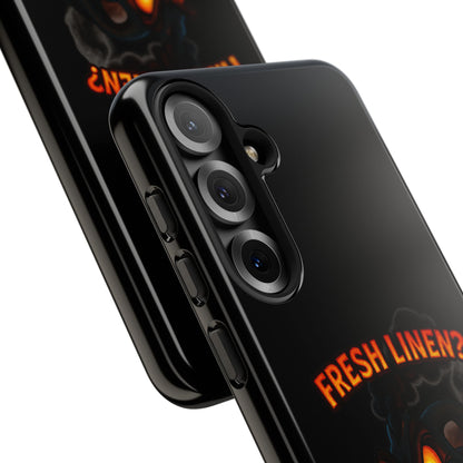 Phone Case — 'Fresh Linen? I Smell Fear.' Spooky Pumpkin Horror Protective Case