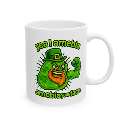 Funny Germ Cartoon Mug – 'Yea I Amoeba' Cute Science Coffee Cup (11oz & 15oz)