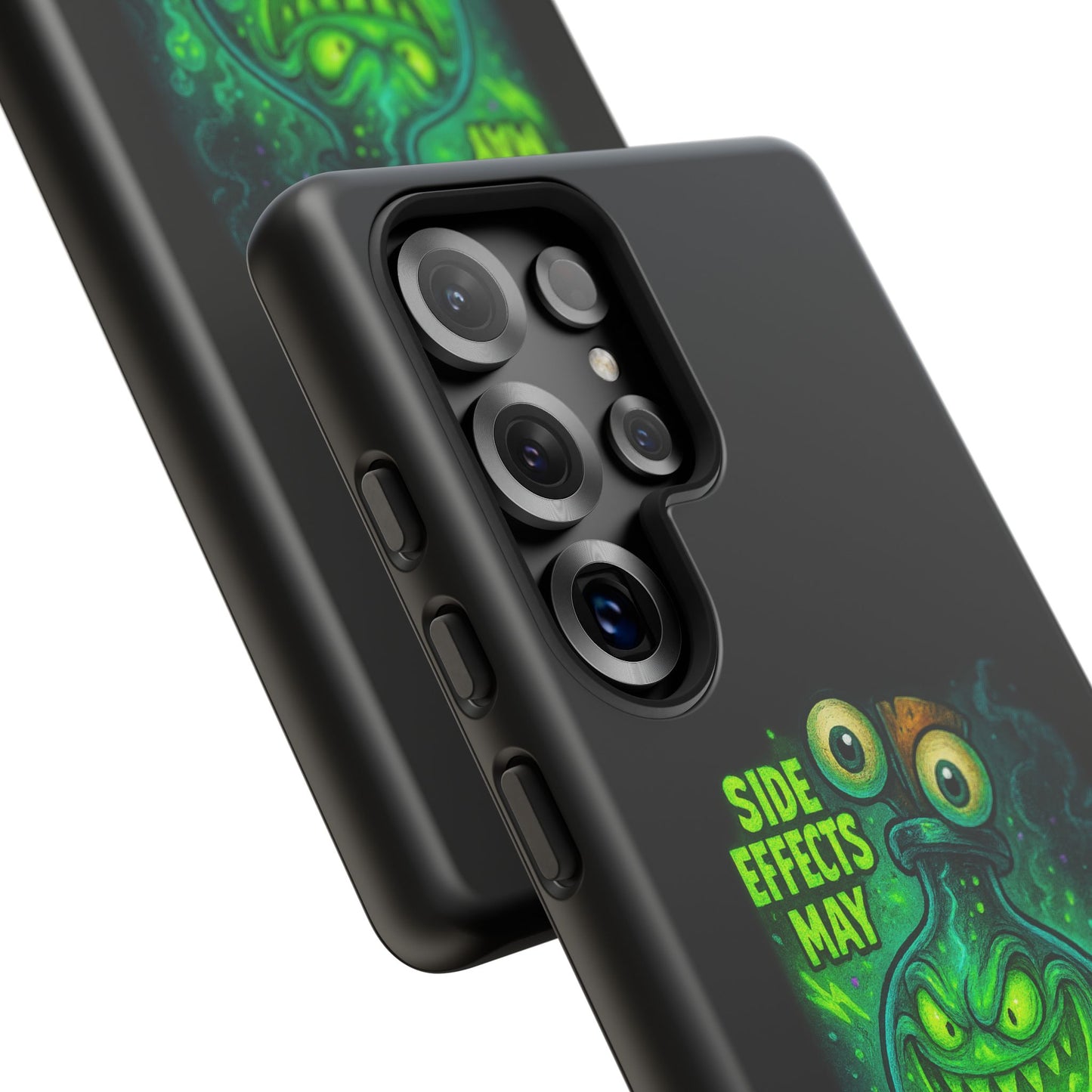 Phone Case — 'Side Effects May Include Laughter, Screaming, Glowing, and Doom' Neon Monster