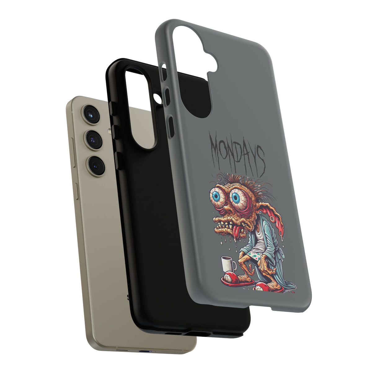 Mondays Zombie Character Phone Case – Funny Groggy Coffee Phone Cover