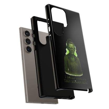 Spooky Green Ghost Phone Case — "I Baked Cookies, They Scream Now" Horror iPhone Cover