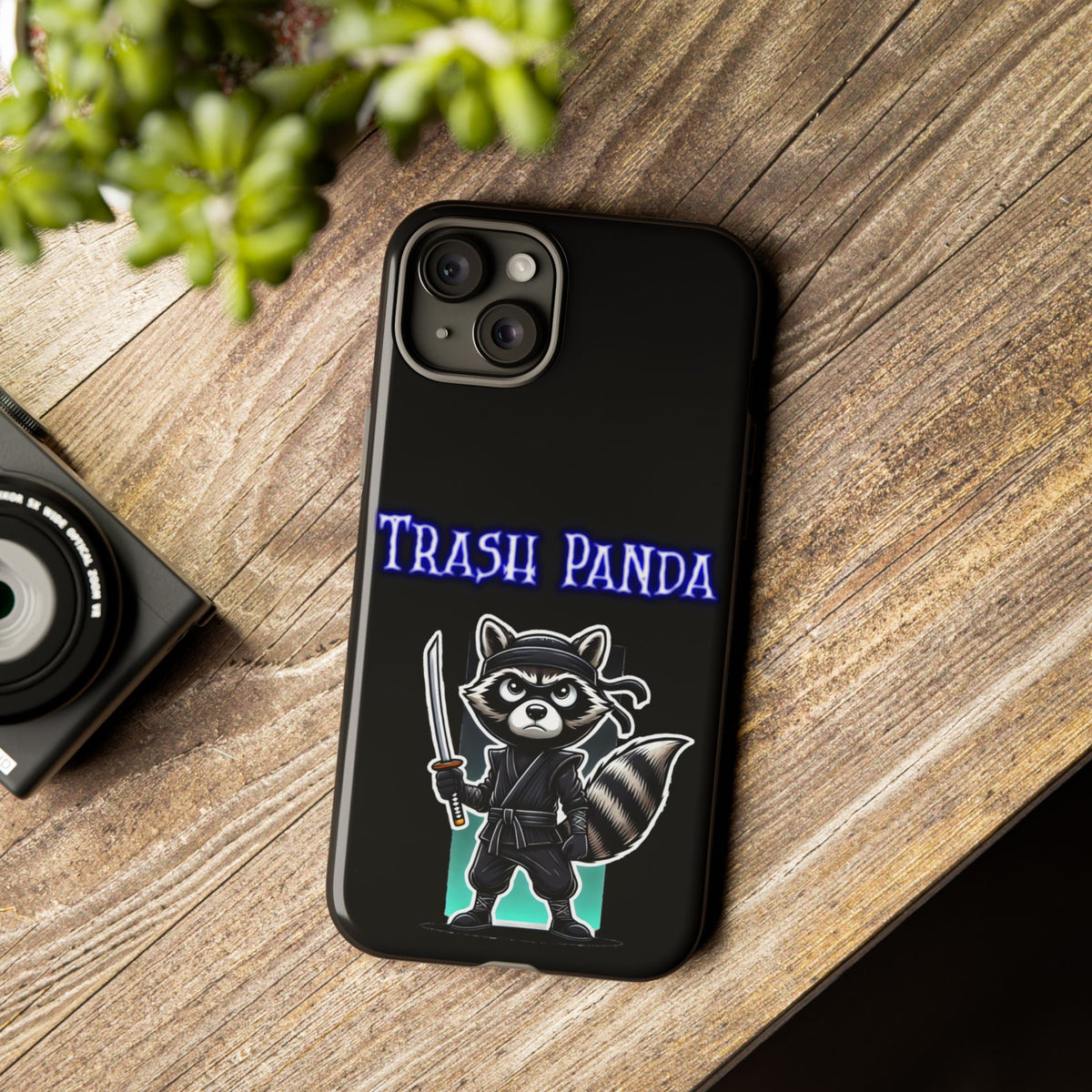 Trash Panda Ninja Phone Case — Cute Raccoon Warrior Protective Case