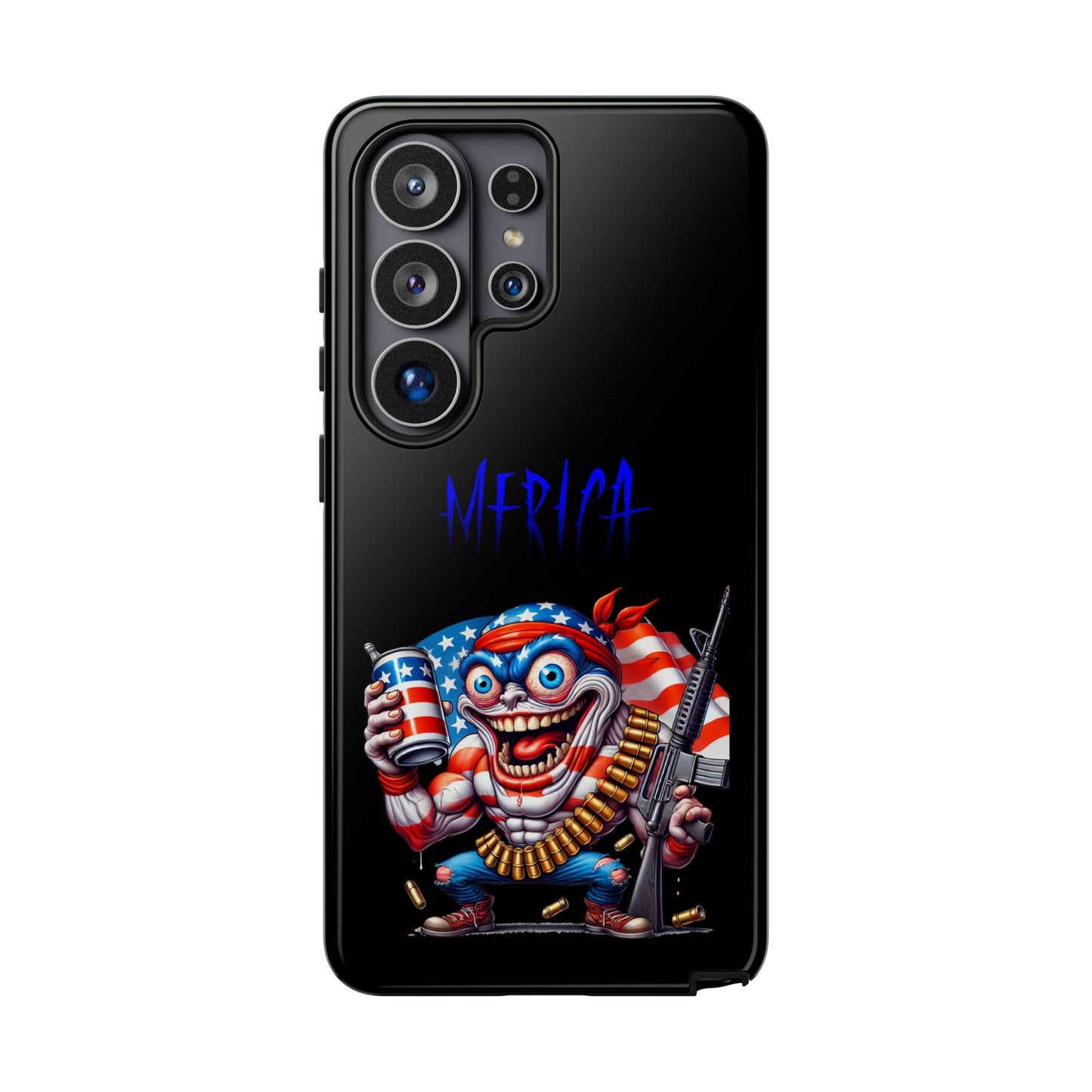 Phone Case — Patriotic 'Merica Clown with Flag, Beer & Rifle