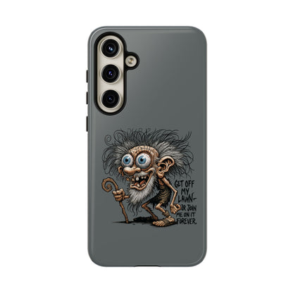 Phone Case — Funny Grumpy Troll Design: “Get Off My Lawn” Protective Cover