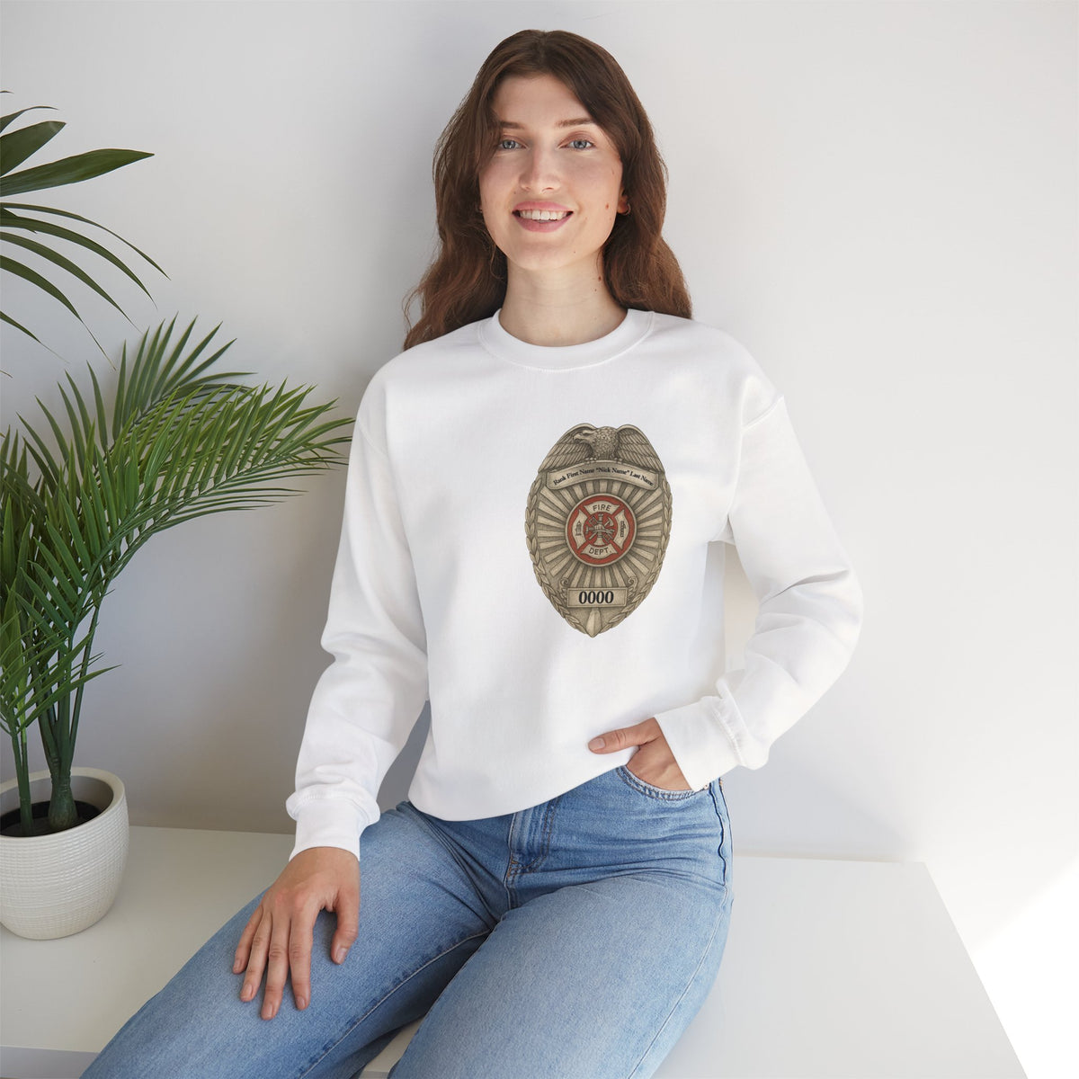 Flames Test Metal Courage Defines the Firefighter Crewneck Sweatshirt