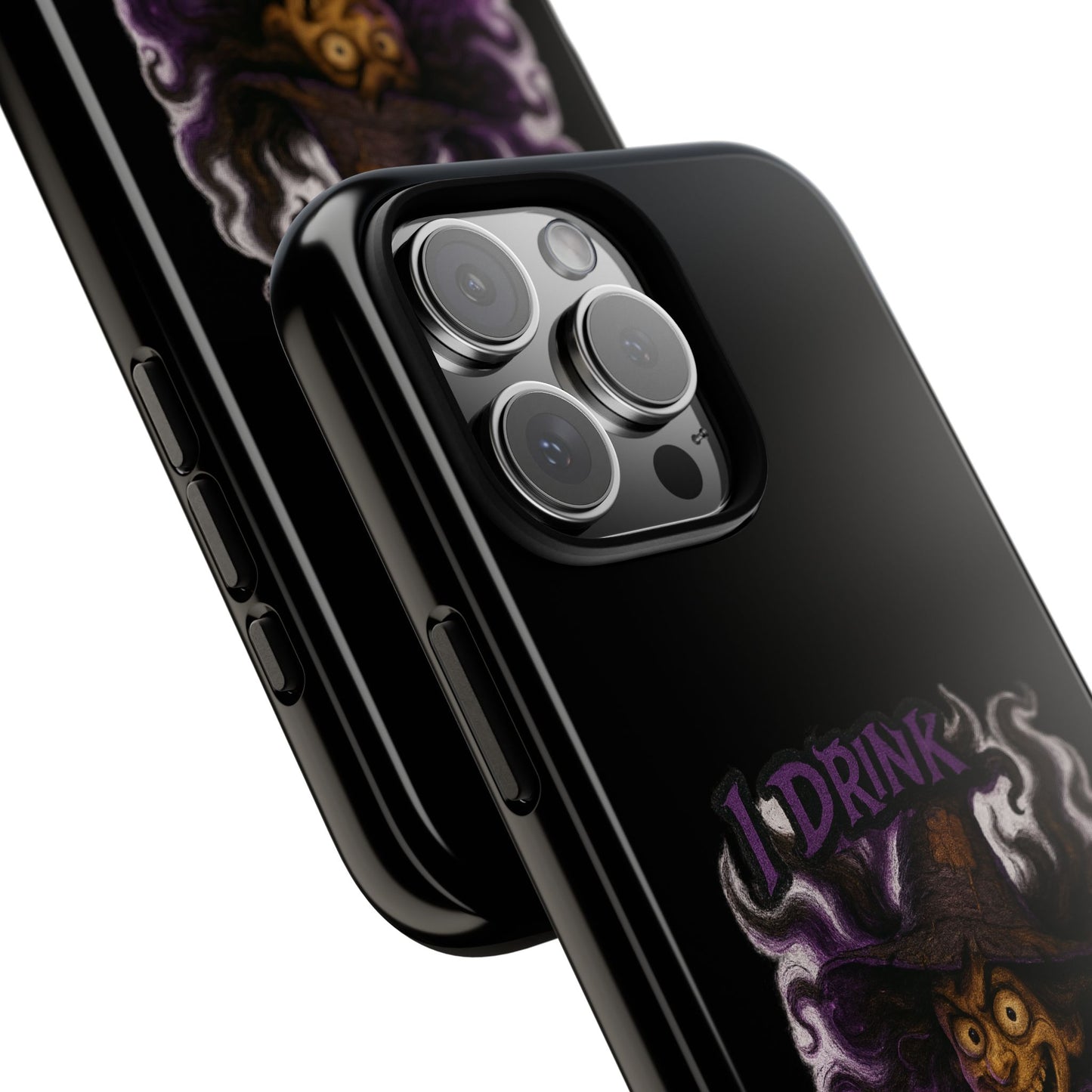 Phone Case — Witch Illustration "I Drink, Can't Pronounce" Protective Cover