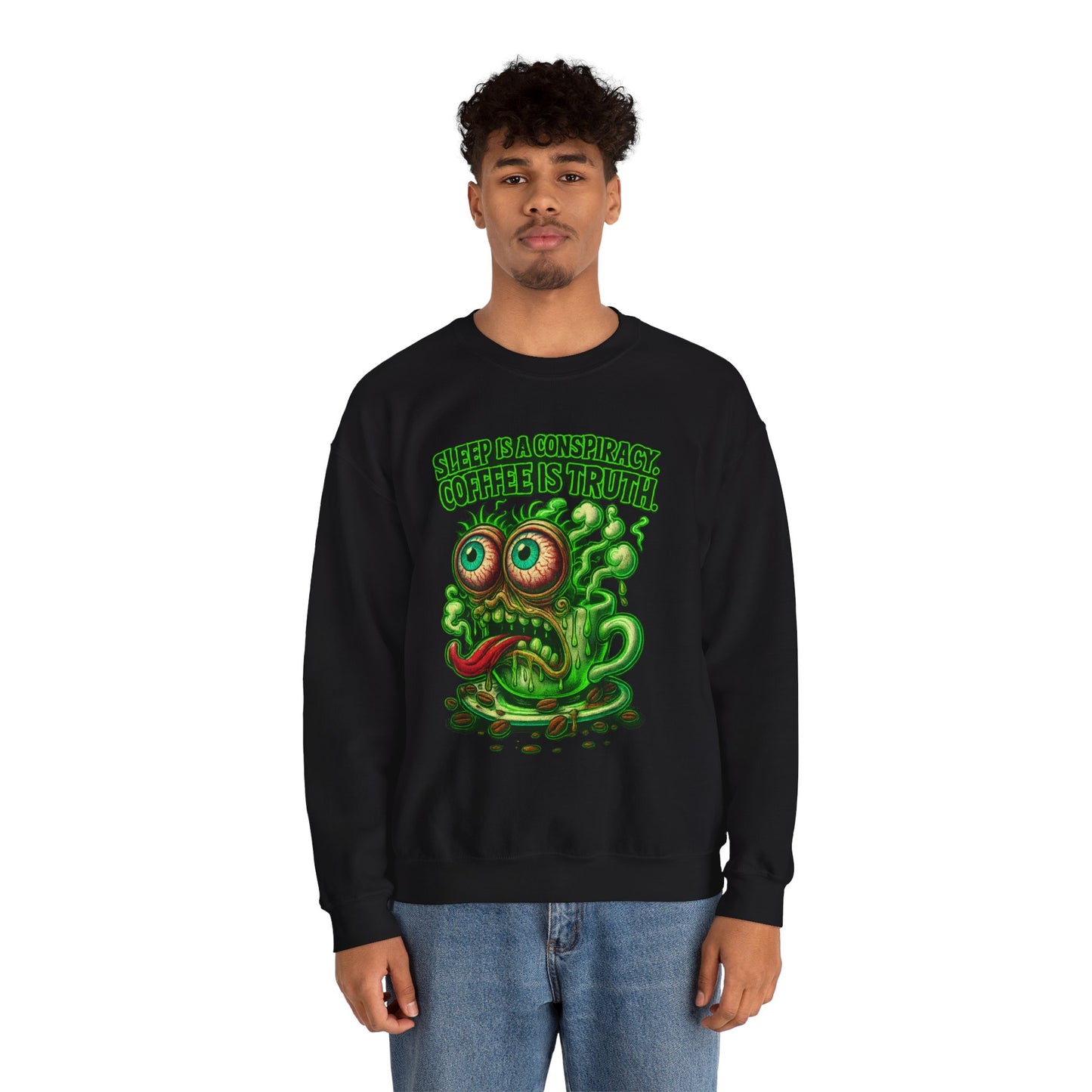 Sleep Is a Conspiracy Coffee Creature Crewneck