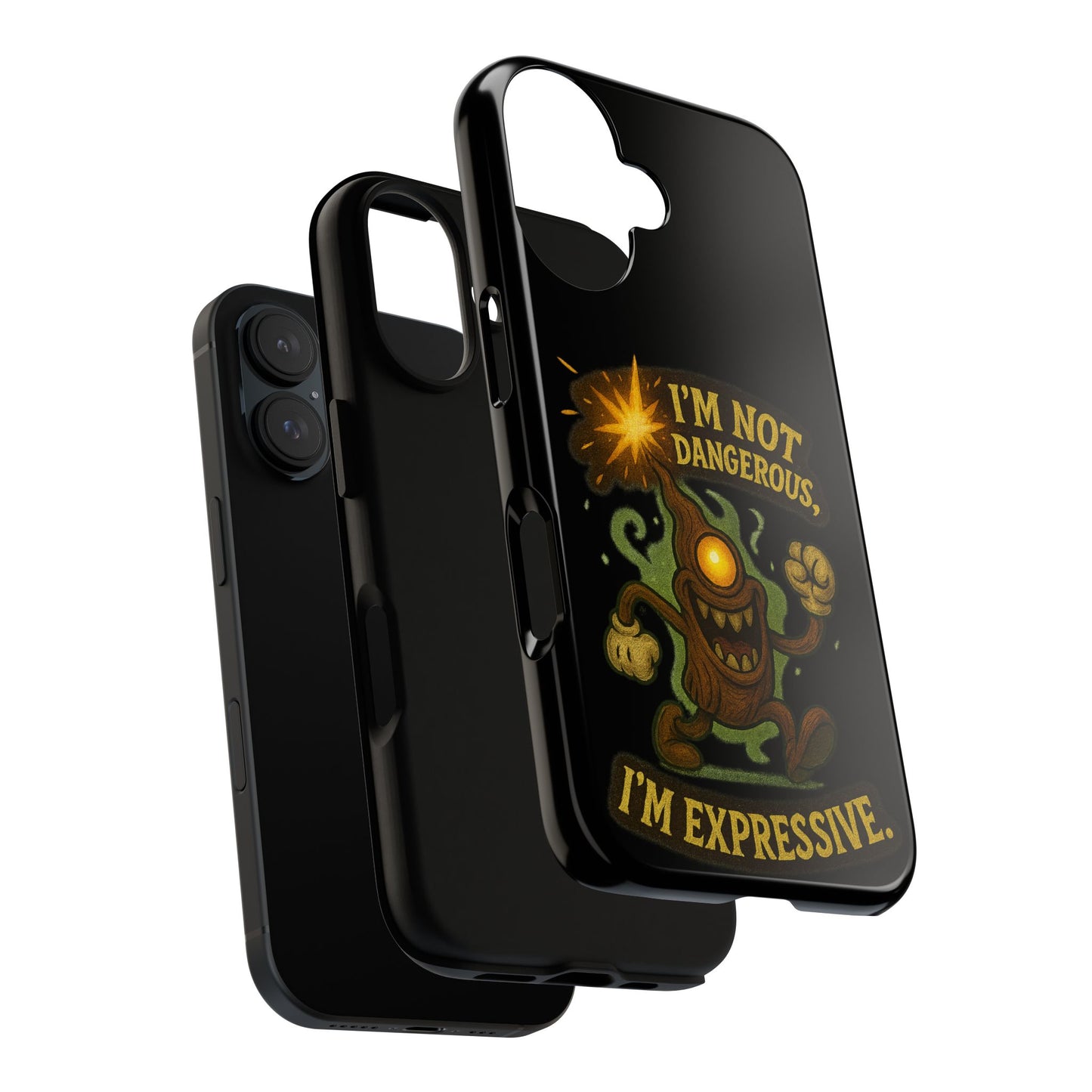 Phone Case — “I’m Not Dangerous, I’m Expressive” Monster Protective Case