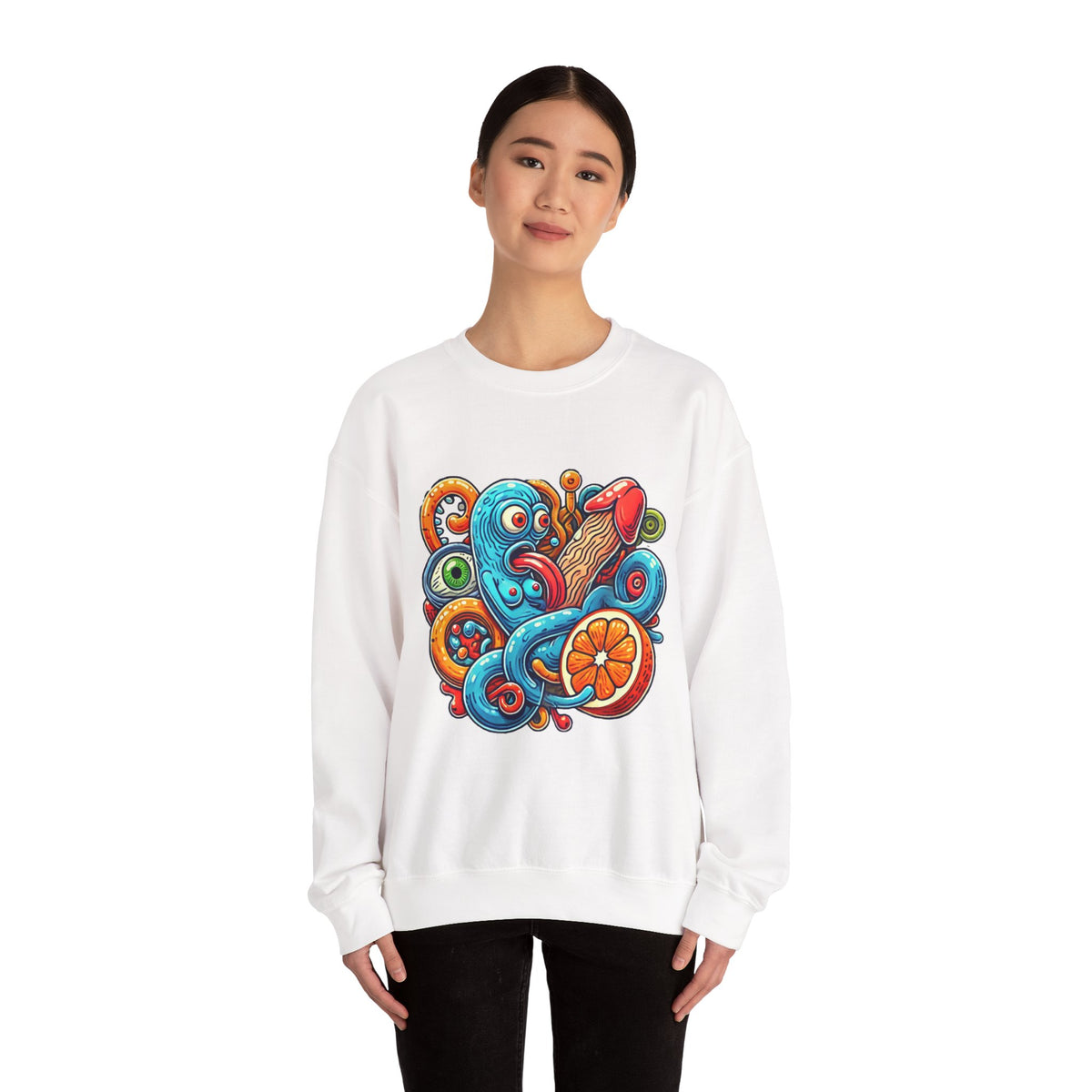 Psychedelic Tentacle Citrus Crewneck Sweatshirt