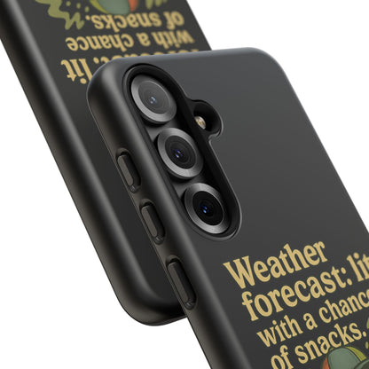 Phone Case — "Weather Forecast: Lit with a Chance of Snacks" Retro Graphic