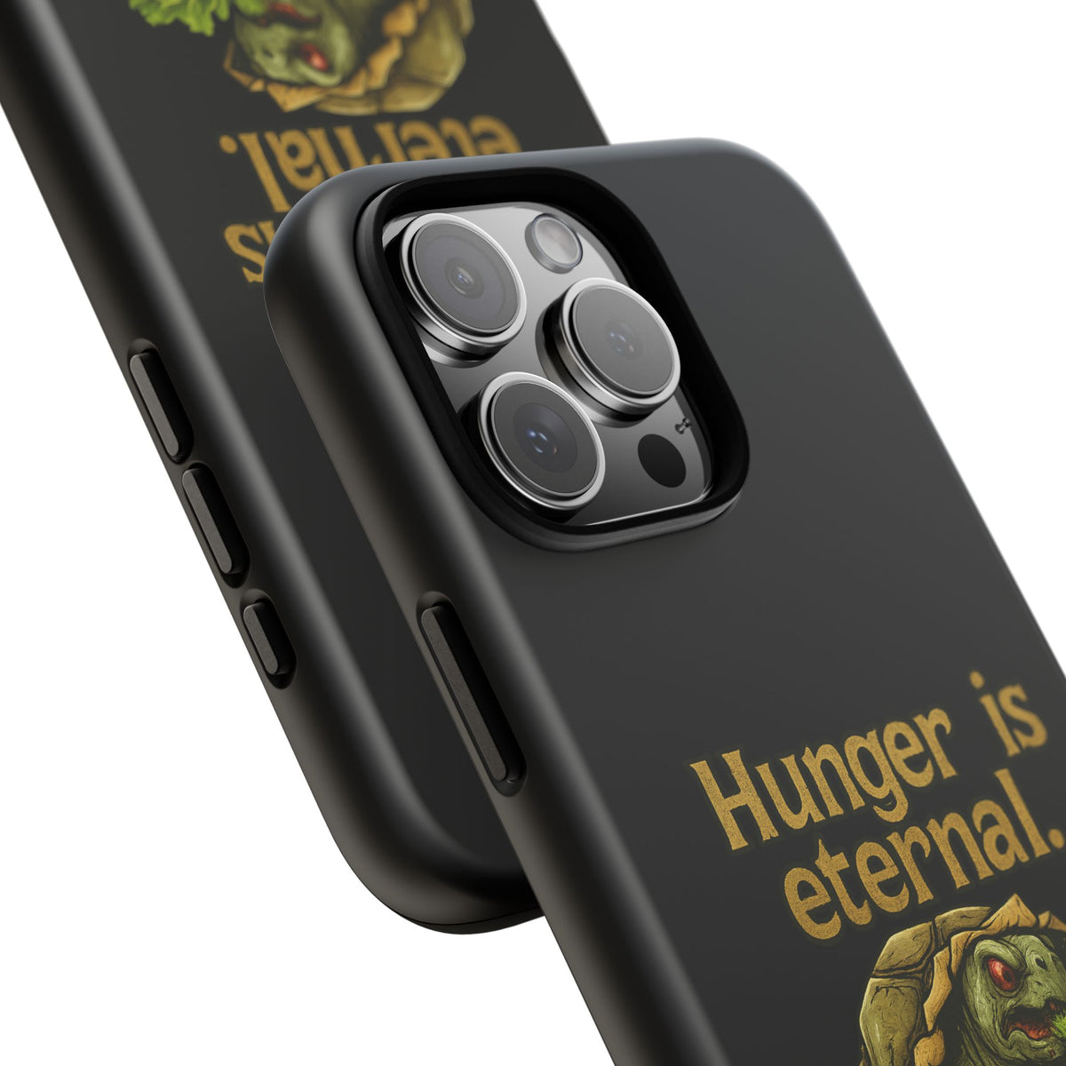 Phone Case — 'Hunger Is Eternal, Your Fingers Are Optional' Turtle Snack Graphic