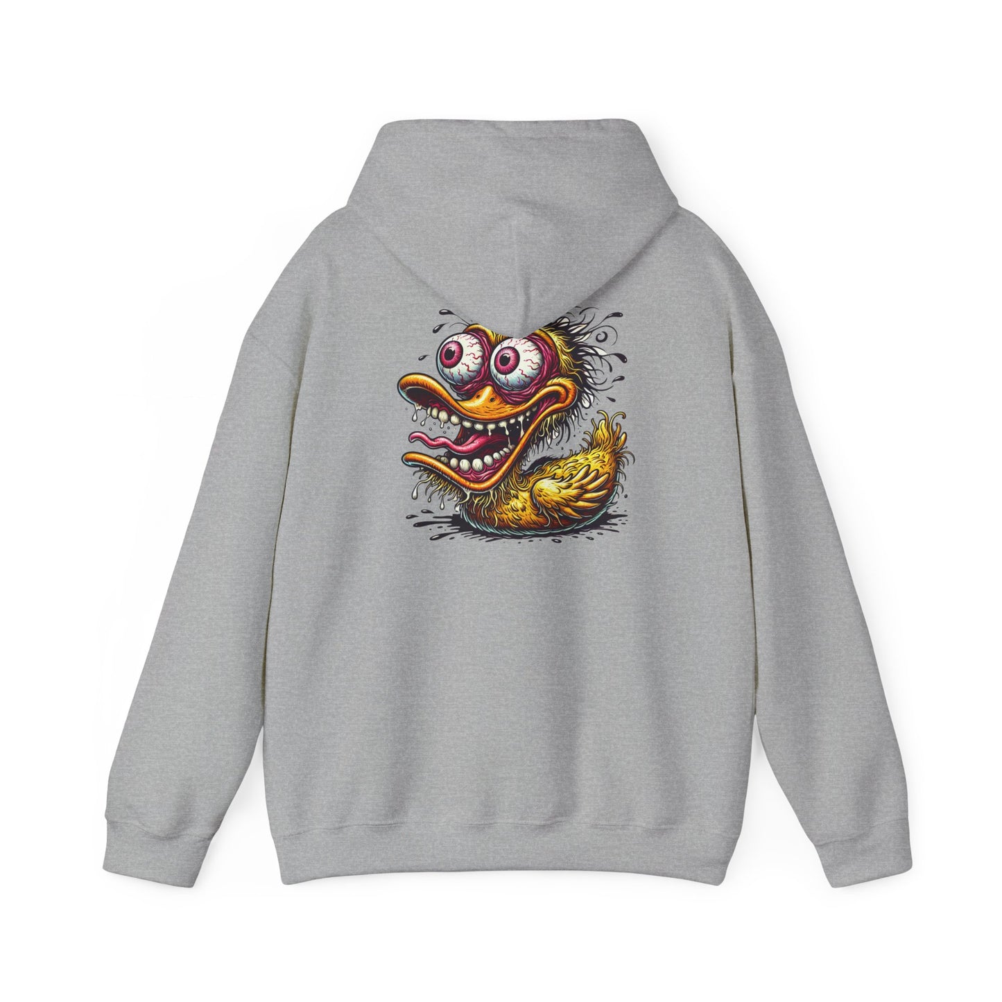 Duck Monster Hoodie — Retro Creepy Cartoon Graphic Pullover