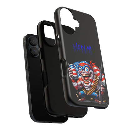 Phone Case — Patriotic 'Merica Clown with Flag, Beer & Rifle