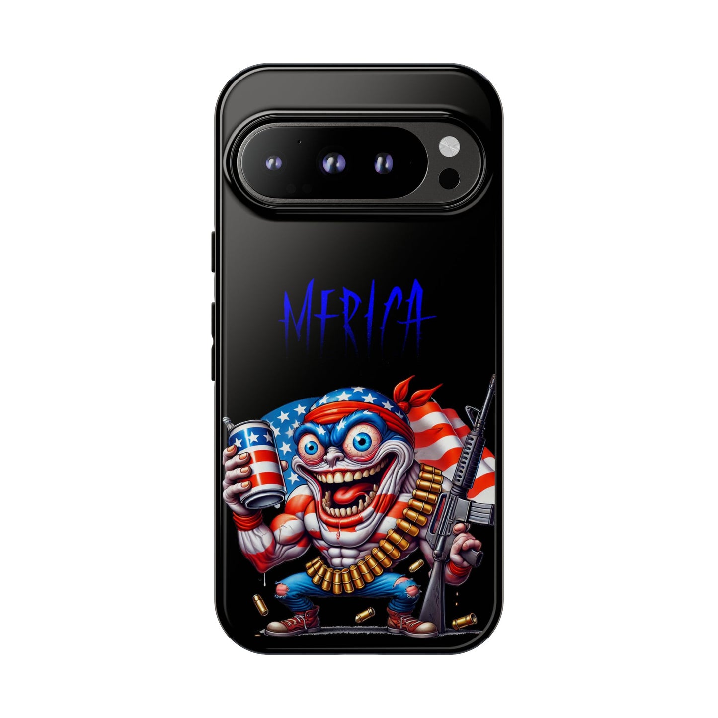 Phone Case — Patriotic 'Merica Clown with Flag, Beer & Rifle