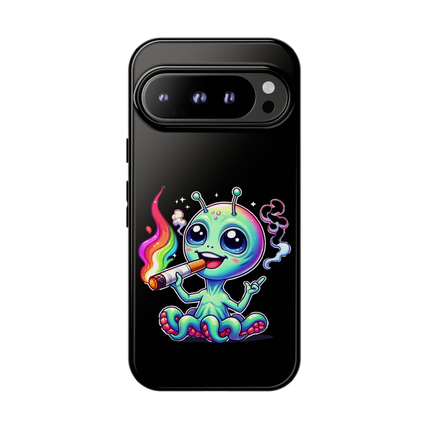 Alien Smoking Rainbow Joint Phone Case — Cute Psychedelic Cannabis iPhone Cover