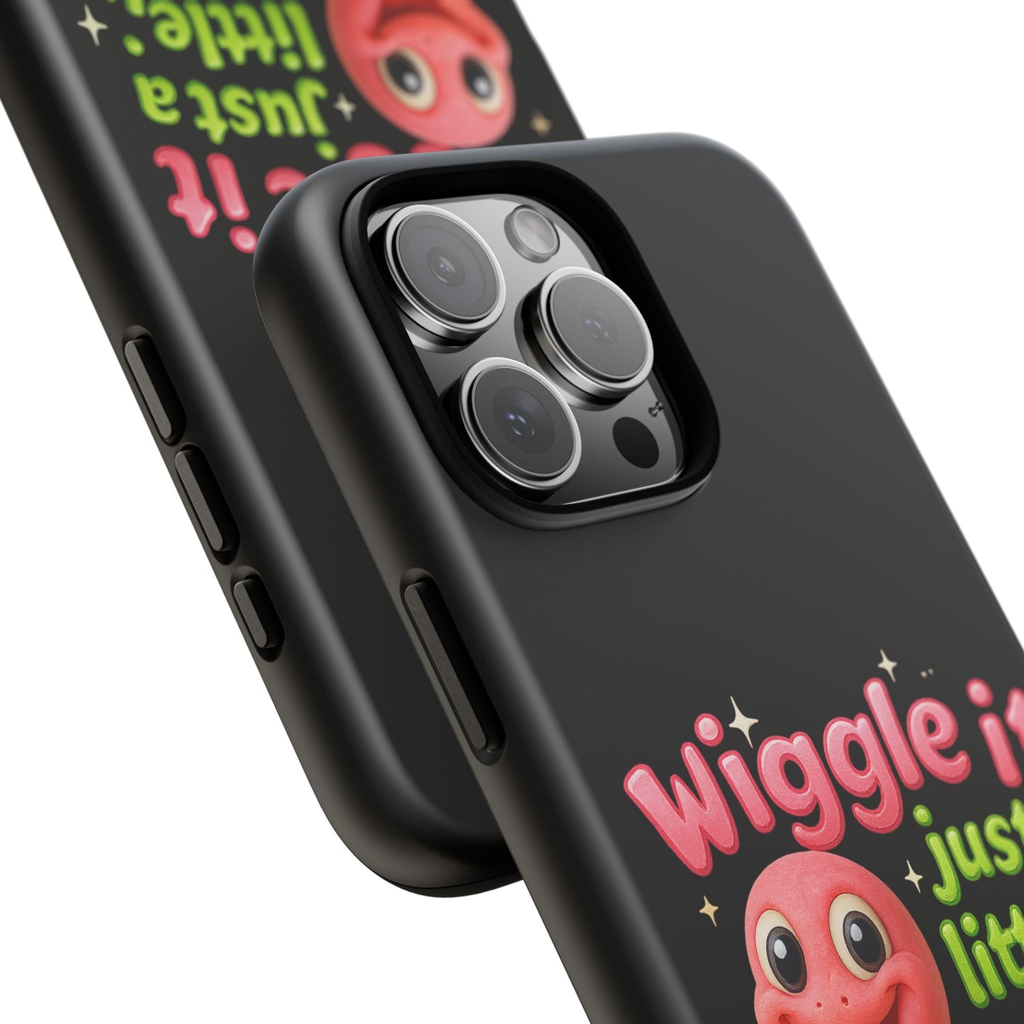 Wiggle It Worm Phone Case — Cute Pink & Green Cartoon iPhone Cover