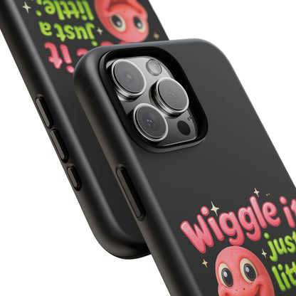 Wiggle It Worm Phone Case — Cute Pink & Green Cartoon iPhone Cover