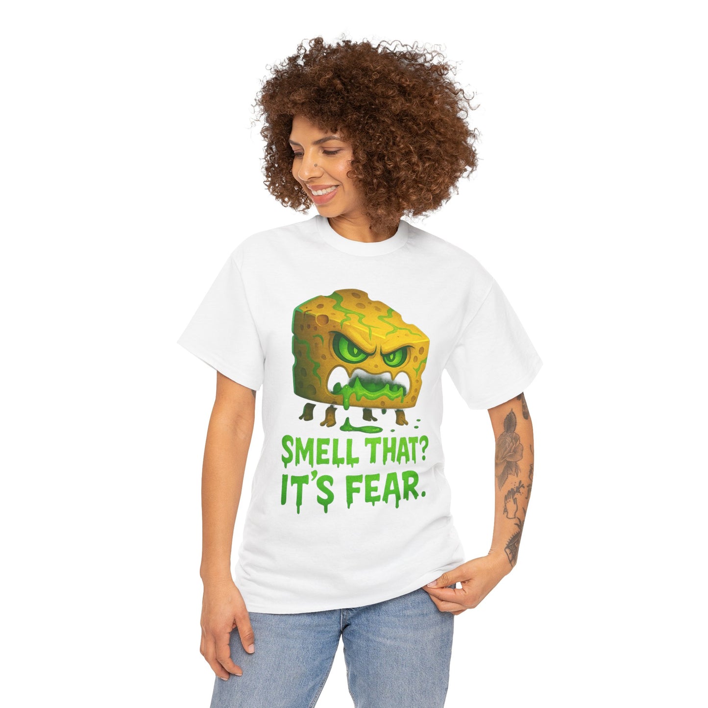 Cheese Monster Tee - "Smell That? It's Fear." Funny Halloween T-Shirt