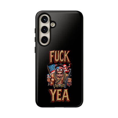 Phone Case — "FUCK YEA" Patriotic Skeleton Soldier Graphic
