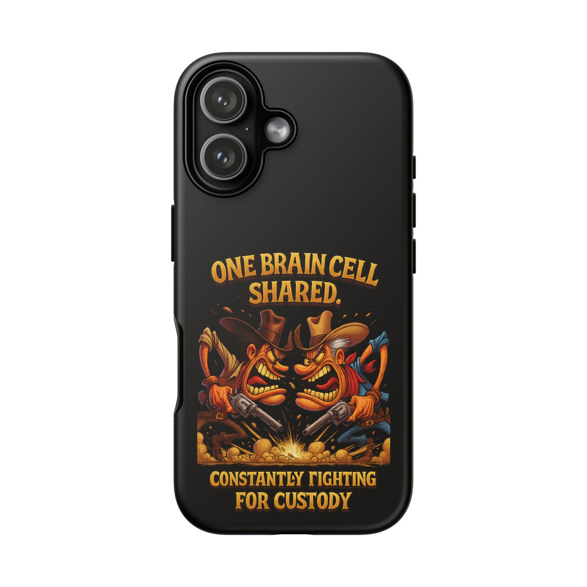 Phone Case — 'One Braincell Shared, Constantly Fighting for Custody' Funny Rivalry Cartoon