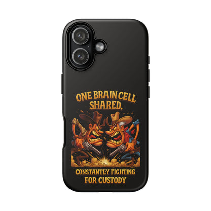 Phone Case — 'One Braincell Shared, Constantly Fighting for Custody' Funny Rivalry Cartoon