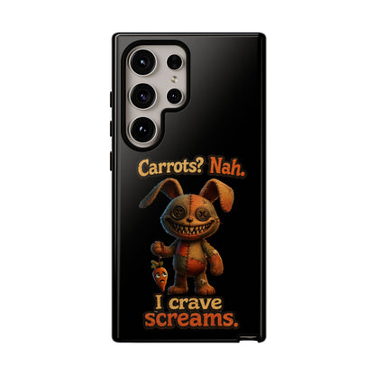 Phone Case — Creepy Bunny "Carrots? Nah. I crave screams." Halloween Horror Design
