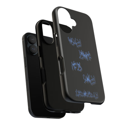 Phone Case — Blue Neon Graffiti "Tough Cases" Protective Cover