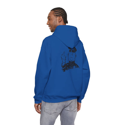 Hoodie — Sketch Cop Graphic Back Print Hooded Sweatshirt (Middle Finger Design)