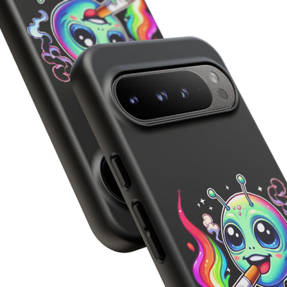 Alien Smoking Rainbow Joint Phone Case — Cute Psychedelic Cannabis iPhone Cover