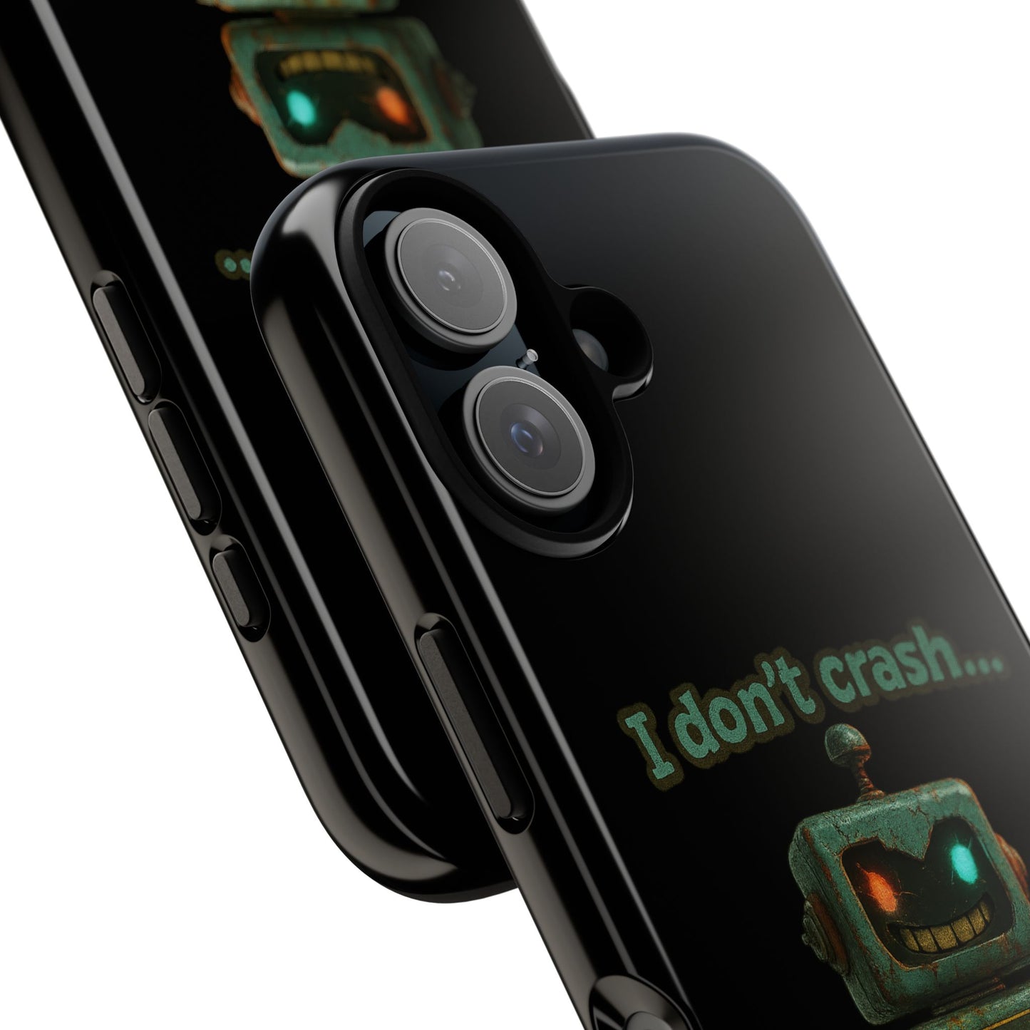 Phone Case — "I Don't Crash... I Recalibrate" Retro Robot Protective Cover