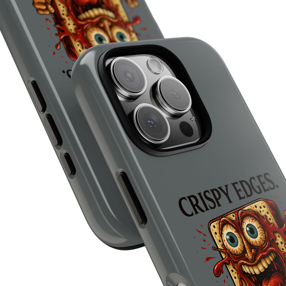 Phone Case — "Crispy Edges. Murder Center." Horror Toast Graphic