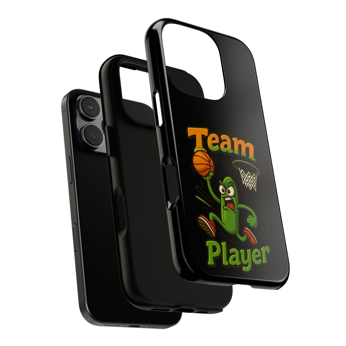 Team Player Basketball Phone Case — Cute Cartoon Pickle Dunk Phone Cover