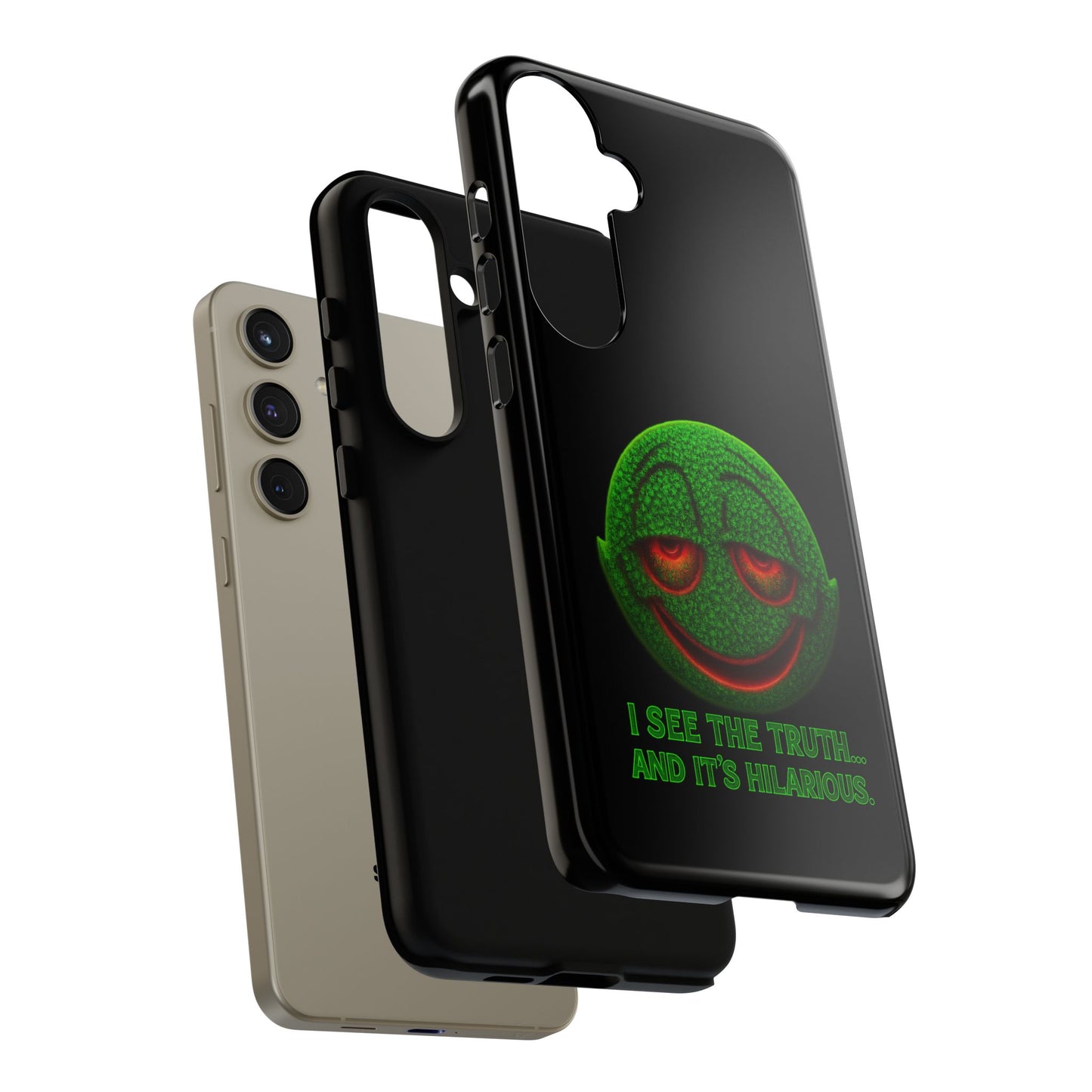 Phone Case — Green Smiley 'I See The Truth... And It's Hilarious' Protective Cover