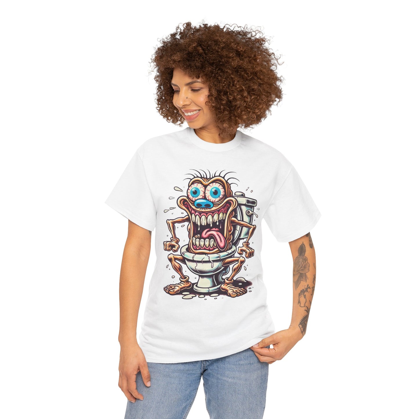 Crazy Toilet Monster T-Shirt — Funny Gross Cartoon Tee