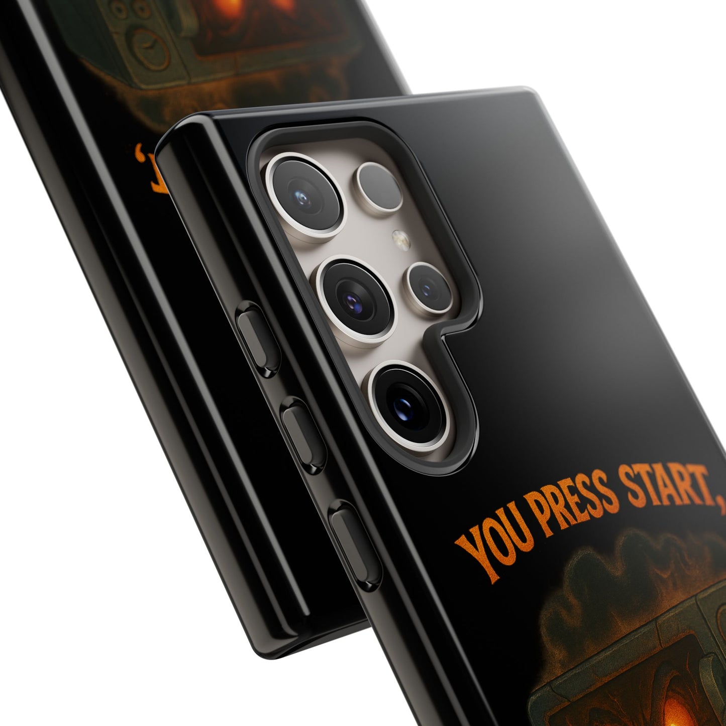 Phone Case — "You Press Start, I Press Scream" Spooky Retro Game Controller Design