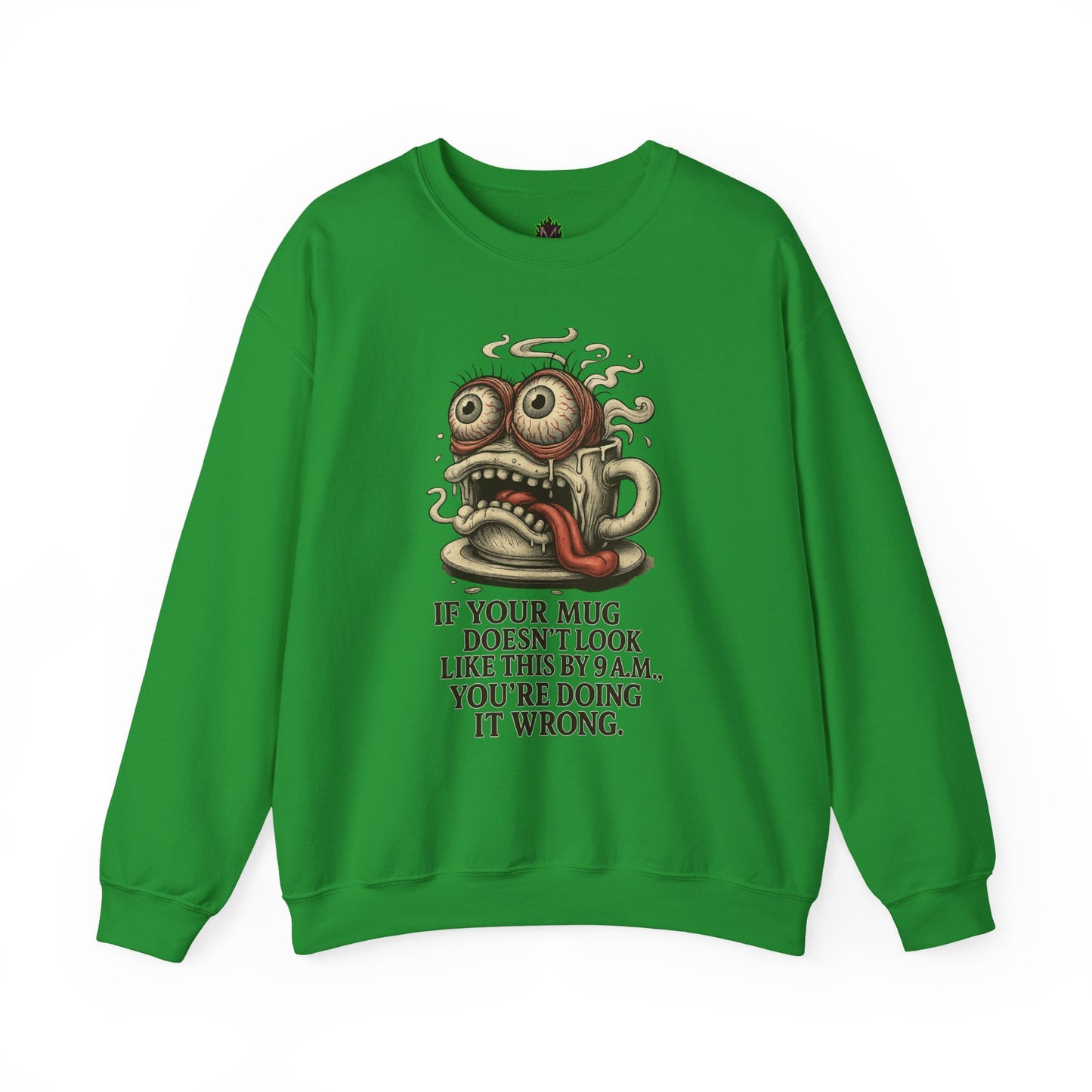 9 A.M. Coffee Mug Face Crewneck Sweatshirt