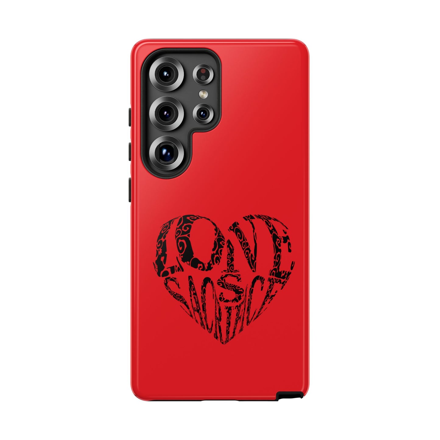 Red 'Love Justice' Heart Phone Case — Protective iPhone Cover, Valentine’s Gift