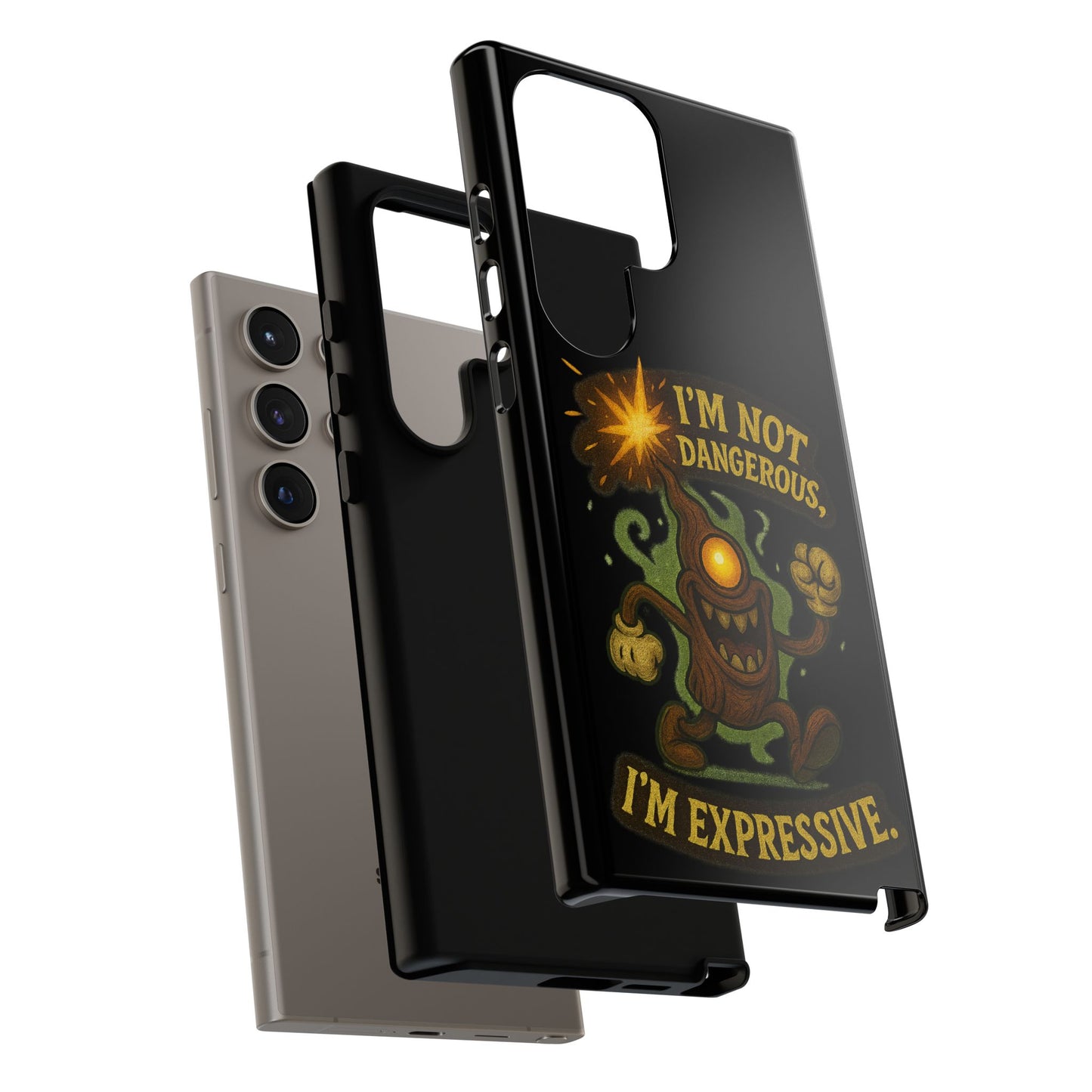 Phone Case — “I’m Not Dangerous, I’m Expressive” Monster Protective Case