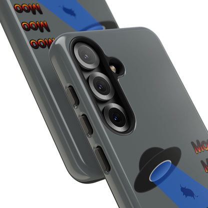 Phone Case — Funny UFO Cow Abduction Design with “Moo Moo Moo”