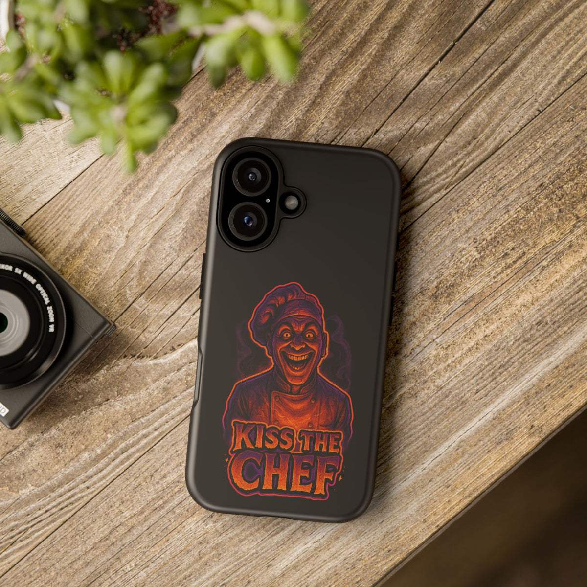 Phone Case — "Kiss the Chef" Neon Horror Chef Design