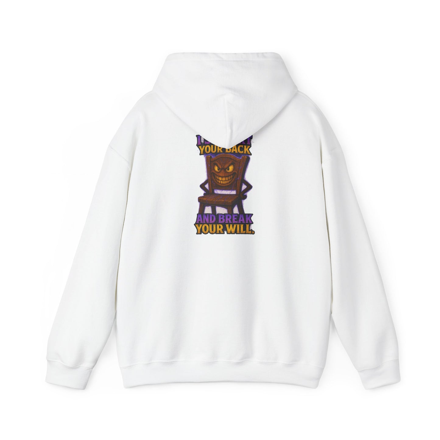 Horror Throne Hoodie — 'I’ll Watch Your Back and Break Your Will' Graphic Pullover