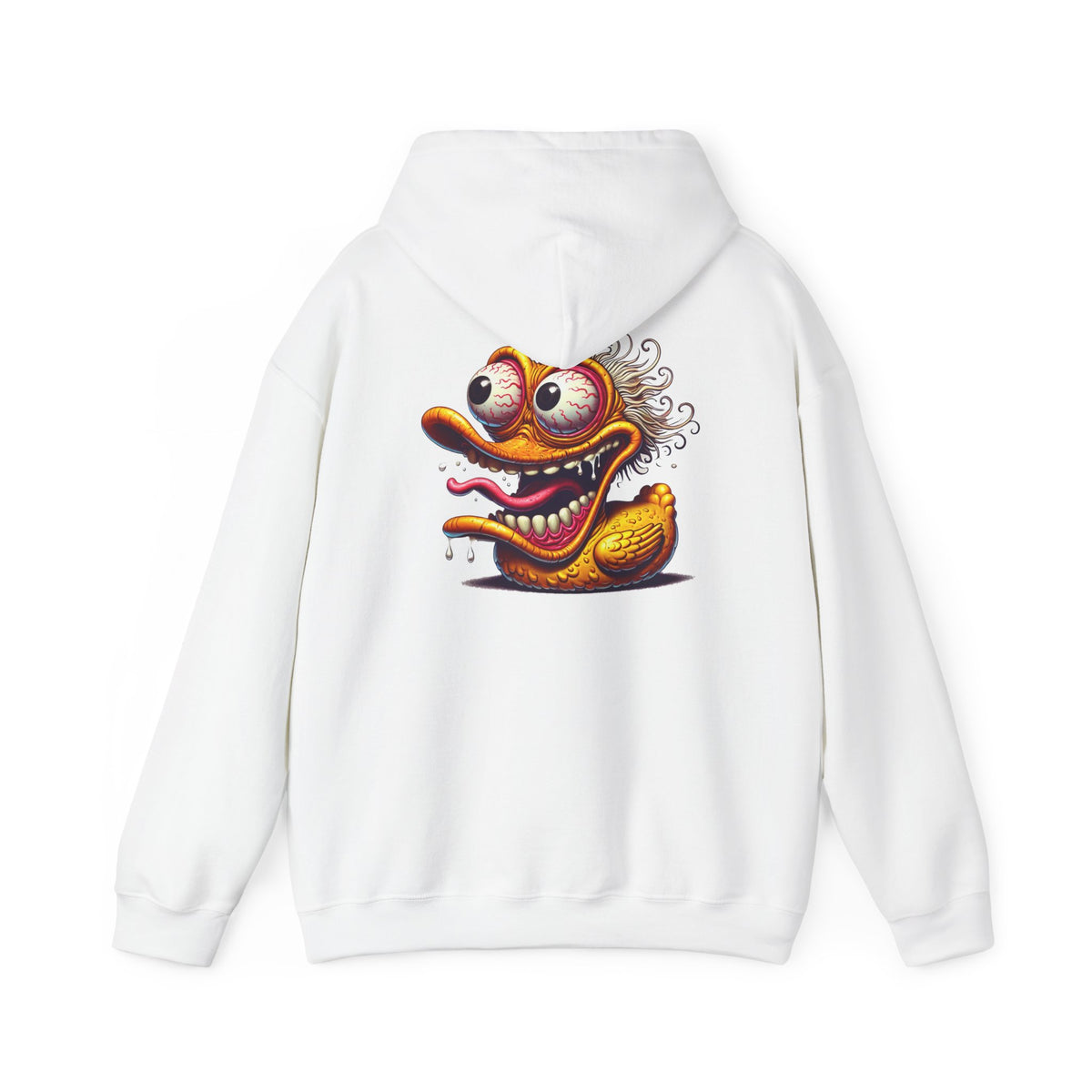 Duck Character Hoodie – Quirky Crazy Duck Illustration Pullover