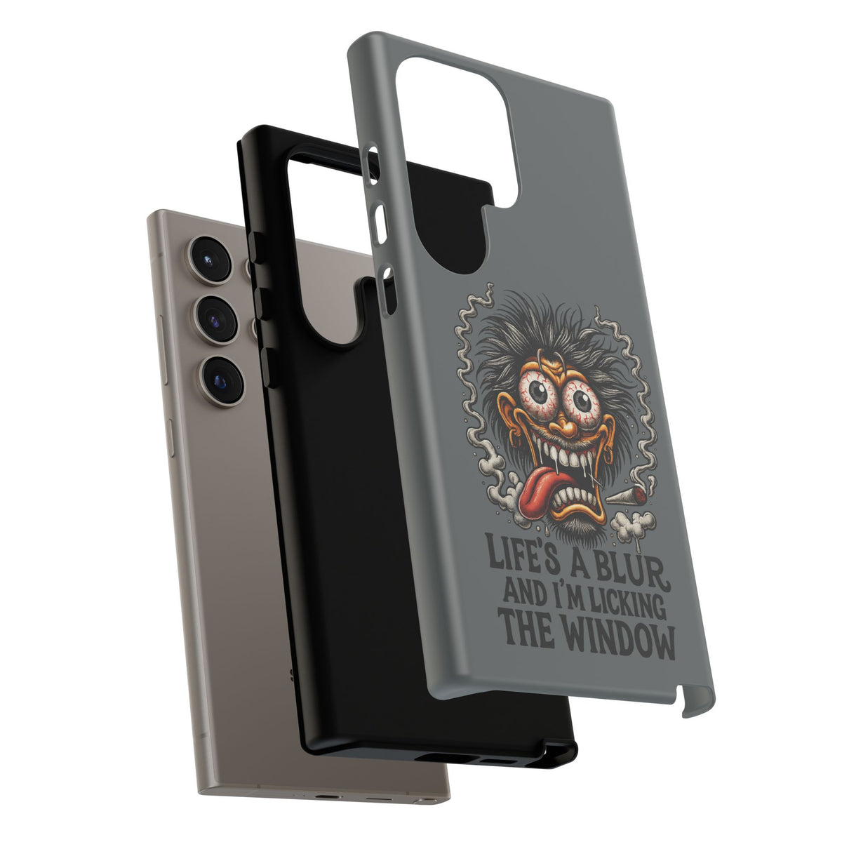 Phone Case — 'Life's a Blur and I'm Licking the Window' Funky Monster Graphic