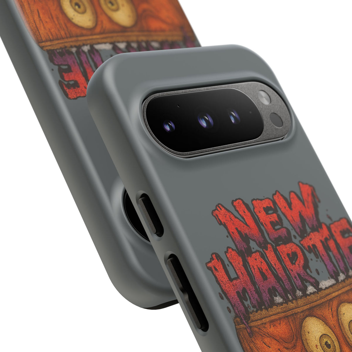 Phone Case — 'New Hairte' Funny Grinning Tongue-Out Monster Design