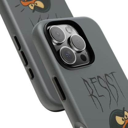 Resist Angry Penguin Phone Case — Protective iPhone Case with Bold Cartoon Design