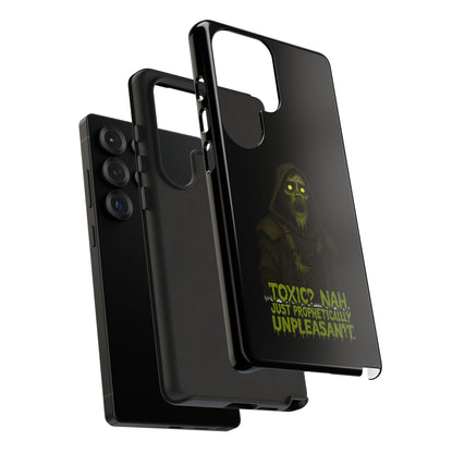 Phone Case — 'Toxic? Nah, Just Prophetically Unpleasant' Neon Grim Reaper Protective Cover